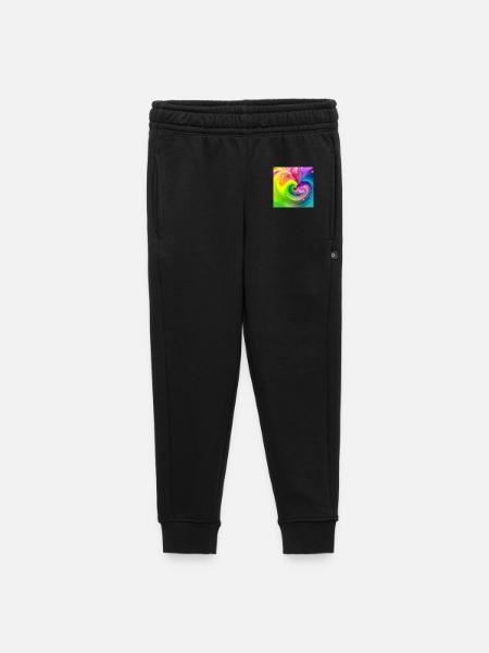 Farbwirbel Neon Regenbogen - Kinder/Teenager Premium Sweathose - Schwarz