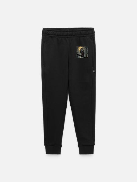Nocturnal Eagle Owl in the Moon Forest - Kids’/Teens' Premium Sweatpants - black