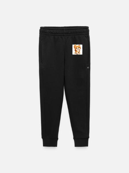 Kitten in bright orange - Kids’/Teens' Premium Sweatpants - black