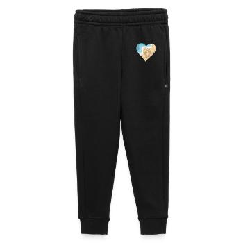 Herzförmiges Strandmotiv mit Fußspuren im Sand - Kinder/Teenager Premium Sweathose - Schwarz - Vorne - AI Model Kid Male (0cm)