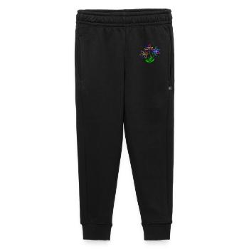 flower power, atom, atomic nucleus, flowers nuclear energy - Kids’/Teens' Premium Sweatpants - black - Front - AI Model Kid Male (0cm)