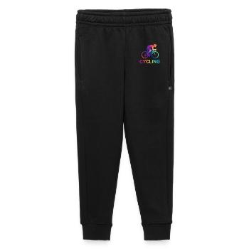 Lebendiges Regenbogen-Radfahrerdesign - Kinder/Teenager Premium Sweathose - Schwarz - Vorne - AI Model Kid Male (0cm)