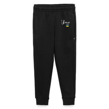 Ukrainische Wurzeln, ich liebe die Ukraine - Kinder/Teenager Premium Sweathose - Schwarz - Vorne - AI Model Kid Male (0cm)