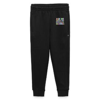 Ask Me About My Explosive Diarrhea Edgy  - Kids’/Teens' Premium Sweatpants - black - Front - AI Model Kid Male (0cm)