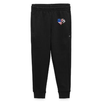 USA Herz Flagge Fußball mit Herz used - Kinder/Teenager Premium Sweathose - Schwarz - Vorne - AI Model Kid Male (0cm)