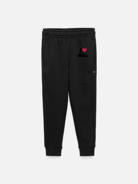 Crimson Heart Love Typography - Kids’/Teens' Premium Sweatpants - black
