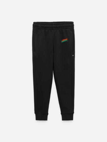 Orangen-Teal Pinselstrich Kunstdesign - Kinder/Teenager Premium Sweathose - Schwarz