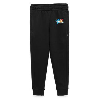 Peeking waving snowman and cute ginger cat - Kids’/Teens' Premium Sweatpants - black - Front - AI Model Kid Male (0cm)