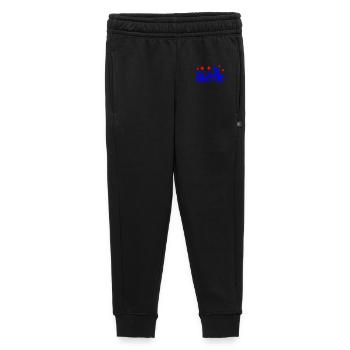 Dessin au trait de vélo bleu avec étoiles rouges - Pantalon de survêtement enfant/adolescent premium - noir - Devant - AI Model Kid Male (0cm)