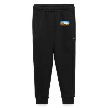 Buchaufkleber Erdmännchen am Felsen in der Savanne - Kinder/Teenager Premium Sweathose - Schwarz - Vorne - AI Model Kid Male (0cm)