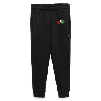 Allemagne Pakistan drapeau coeur utilisé - Pantalon de survêtement enfant/adolescent premium - noir - Devant - AI Model Kid Male (0cm)