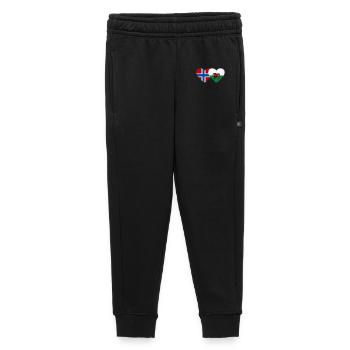 Norway Wales Flag Heart - Kids’/Teens' Premium Sweatpants - black - Front - AI Model Kid Male (0cm)