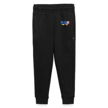 Cœur du drapeau des États-Unis de Curaçao utilisé - Pantalon de survêtement enfant/adolescent premium - noir - Devant - AI Model Kid Male (0cm)