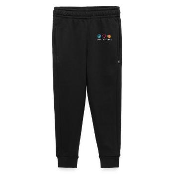 Peace Love Cooking - Kids’/Teens' Premium Sweatpants - black - Front - AI Model Kid Male (0cm)