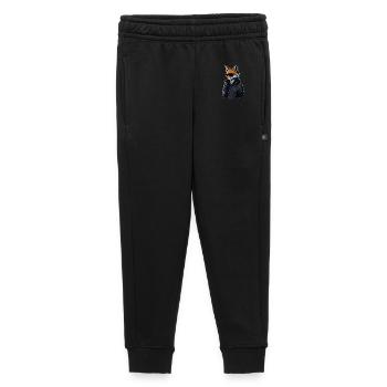 Streetwear fox with black jacket - Kids’/Teens' Premium Sweatpants - black - Front - AI Model Kid Male (0cm)