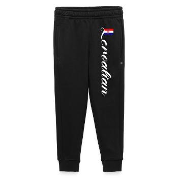 Croatia - Kids’/Teens' Premium Sweatpants - black - Front - AI Model Kid Male (0cm)