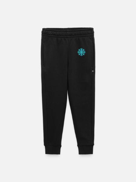 Geometric Blue Snowflake - Kids’/Teens' Premium Sweatpants - black
