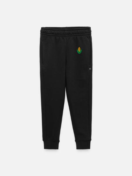 Maïs brodé - Pantalon de survêtement enfant/adolescent premium - noir - Devant