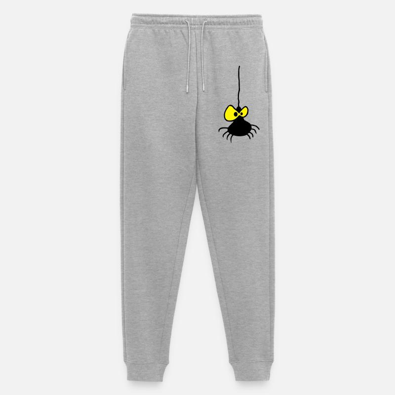 Grumpy Spider Two-Color Design - Men's Premium Organic Joggers - heather grey
