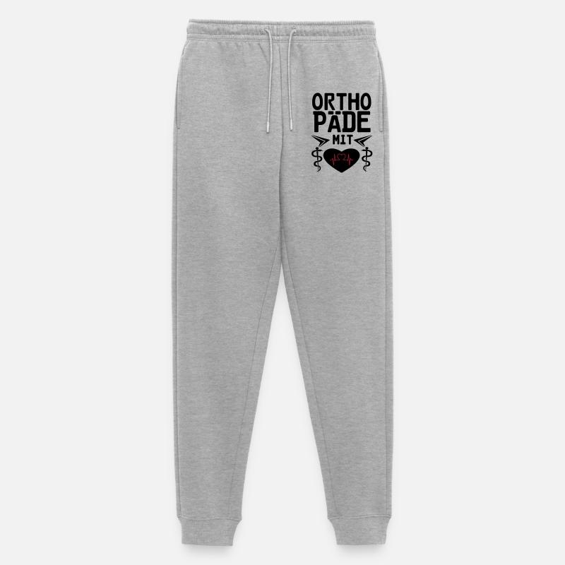 Orthopäde mit Herz Geschenk - Männer Premium Bio Jogginghose - Grau meliert
