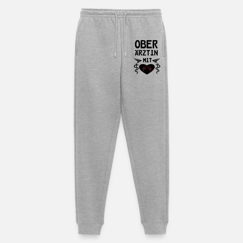 Oberärztin mit Herz Geschenk - Männer Premium Bio Jogginghose - Grau meliert