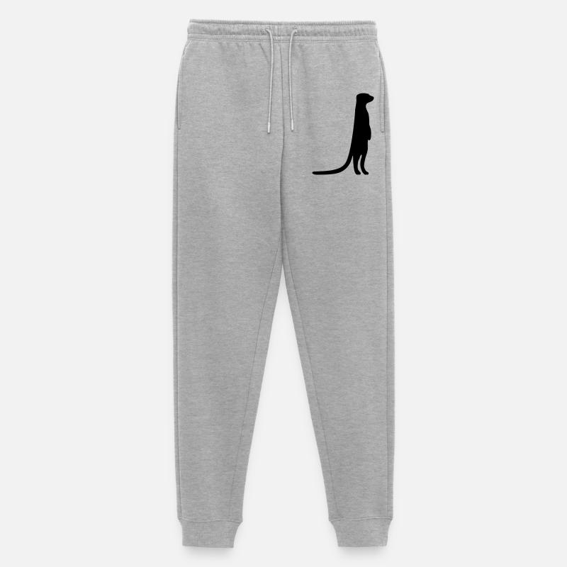 witziges Erdmännchen neugierig tierisch - Männer Premium Bio Jogginghose - Grau meliert