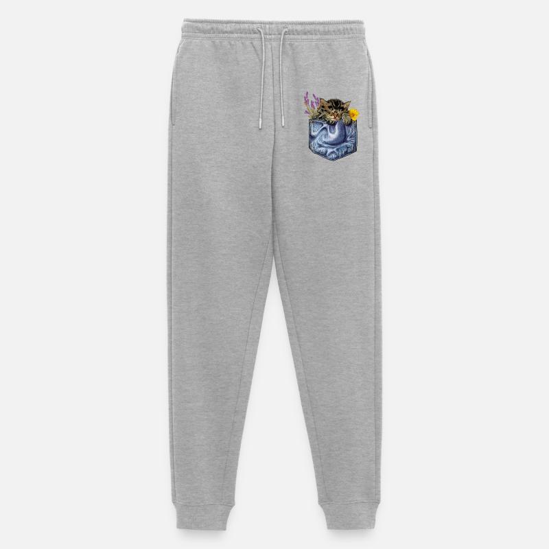 Kätzchen in der Tasche - Männer Premium Bio Jogginghose - Grau meliert