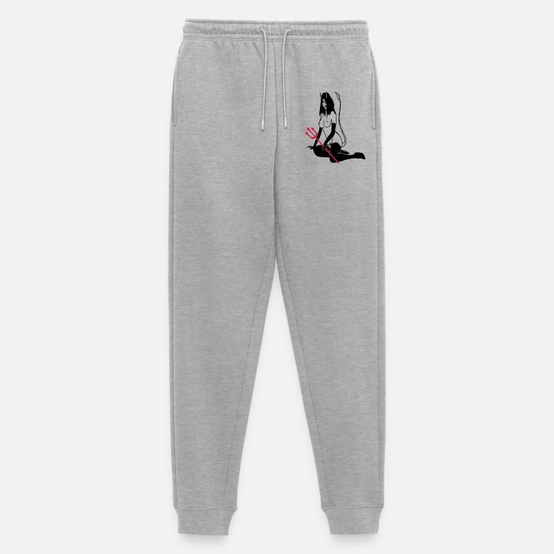 Teufelchen - Männer Premium Bio Jogginghose - Grau meliert
