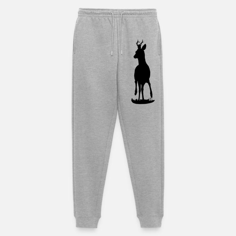 Stolzer Rehbock - Männer Premium Bio Jogginghose - Grau meliert