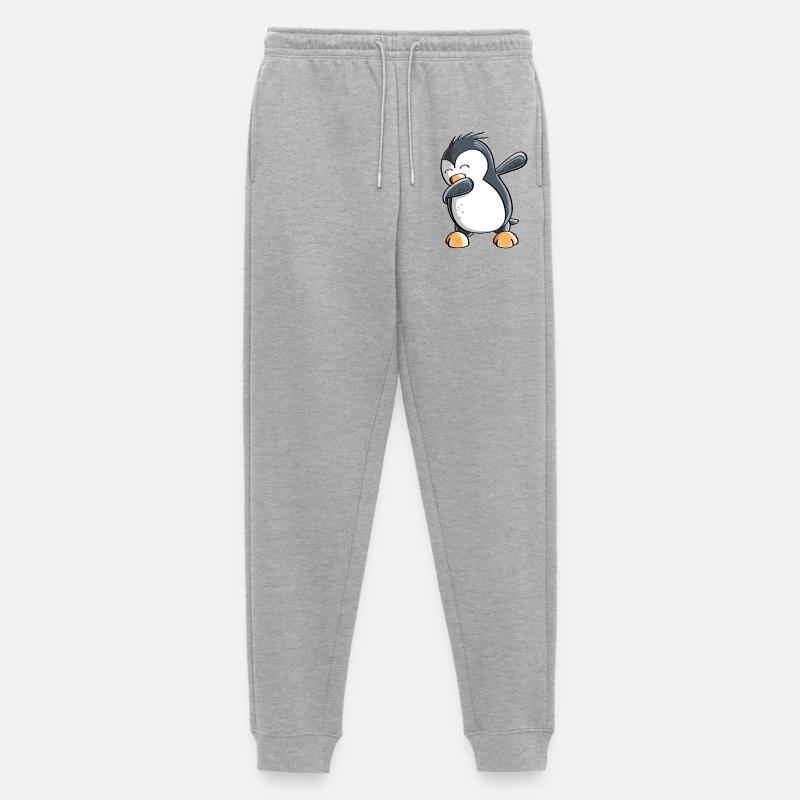 Dab Dance Pinguin - Dabbing - Fun Comic - Geschenk - Männer Premium Bio Jogginghose - Grau meliert