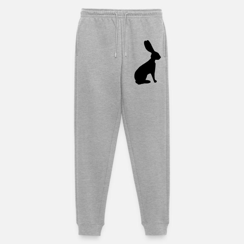 Anpassbares lievre-Muster - Männer Premium Bio Jogginghose - Grau meliert