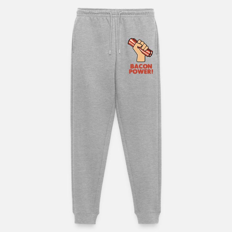 Bacon Power - Men's Premium Organic Joggers - heather grey