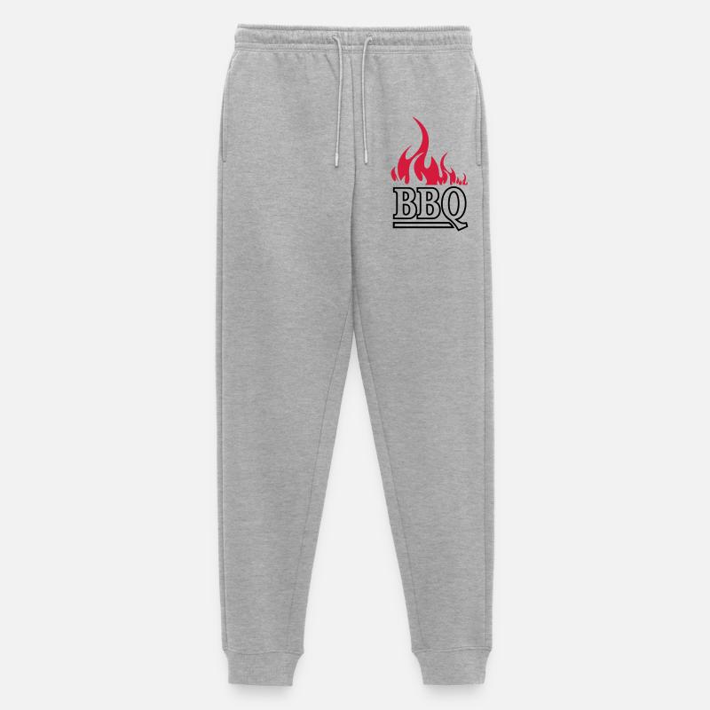 Flammenrot Barbeque BBQ - Männer Premium Bio Jogginghose - Grau meliert