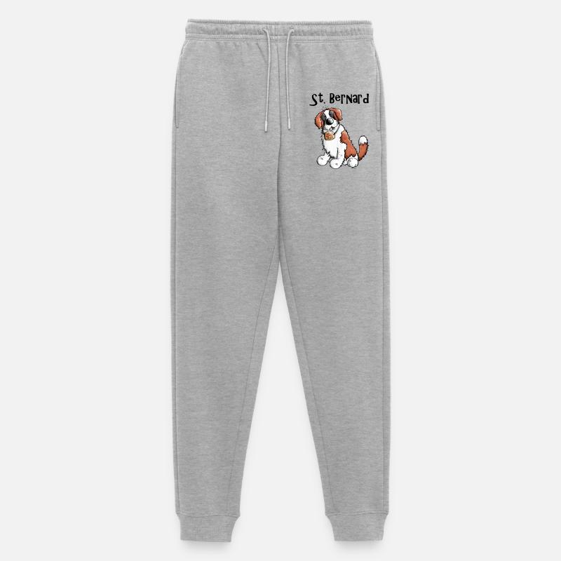Drolliger Bernhardiner - Hund - Männer Premium Bio Jogginghose - Grau meliert