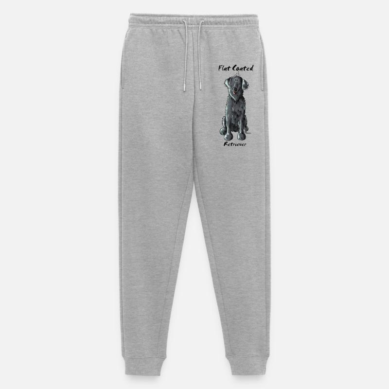 Witziger Flat Coated Retriever - Hund - Männer Premium Bio Jogginghose - Grau meliert