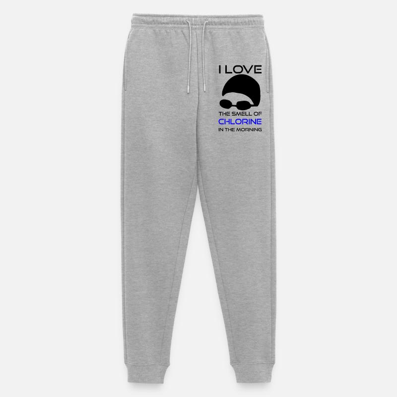 Schwimmen Spruch Chlor Geruch - Männer Premium Bio Jogginghose - Grau meliert