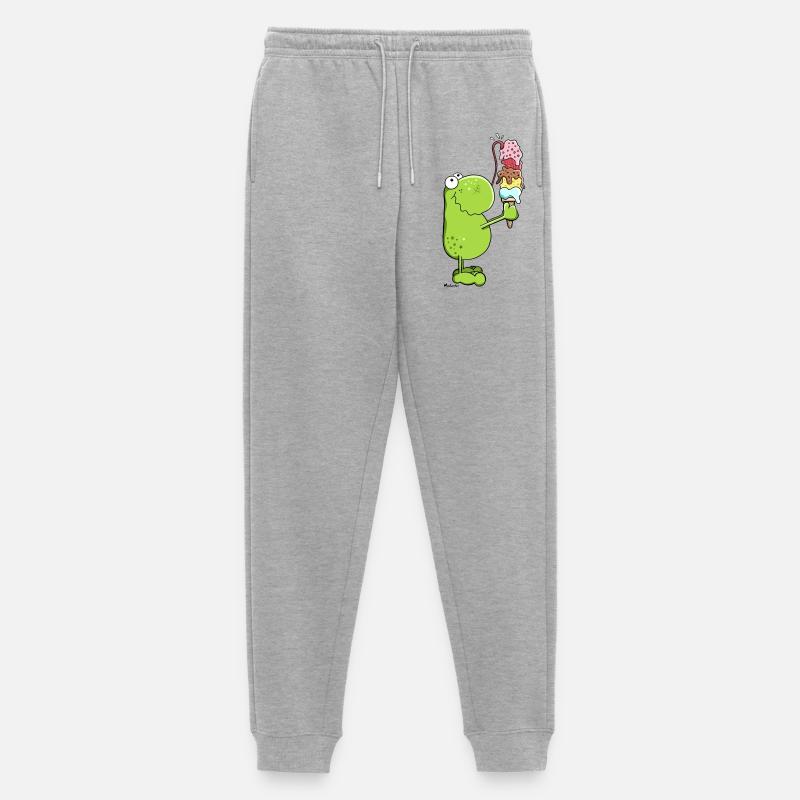 Frosch mit Eis - Männer Premium Bio Jogginghose - Grau meliert
