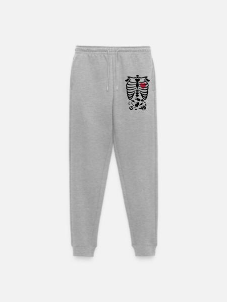 Halloween-Röntgenstrahl-Kostüm Süßigkeiten - Männer Premium Bio Jogginghose - Grau meliert