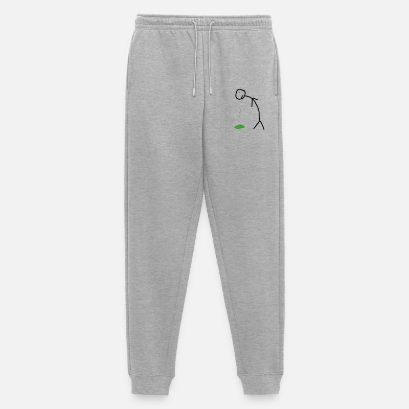 Kotzendes Strichmännchen - Männer Premium Bio Jogginghose - Grau meliert