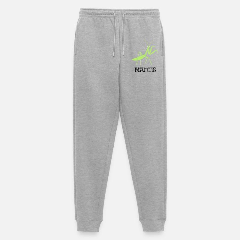 Mantis Gottesanbeterin Insekt Natur Illustration - Männer Premium Bio Jogginghose - Grau meliert