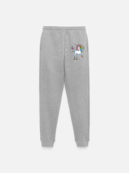 Rainbow Unicorn - Men's Premium Organic Joggers - heather grey