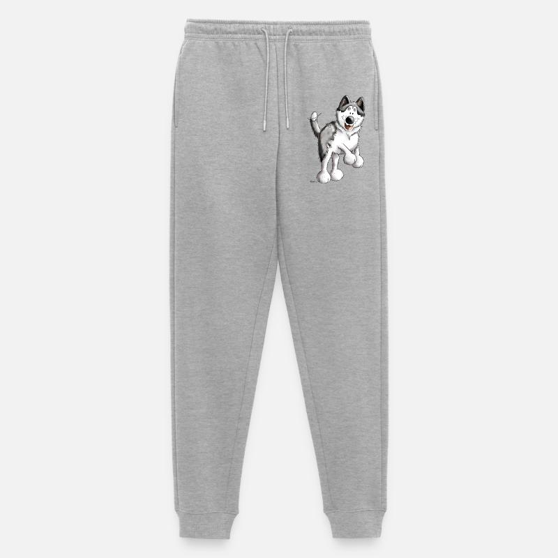 Fröhlicher Husky - Männer Premium Bio Jogginghose - Grau meliert
