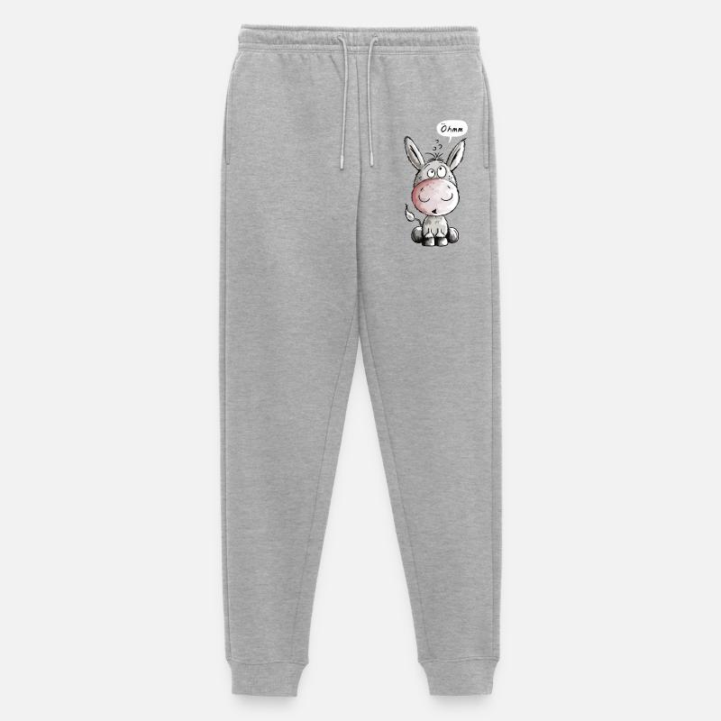 Öhmmm Esel - Eselchen - Comic - Tiere - Männer Premium Bio Jogginghose - Grau meliert