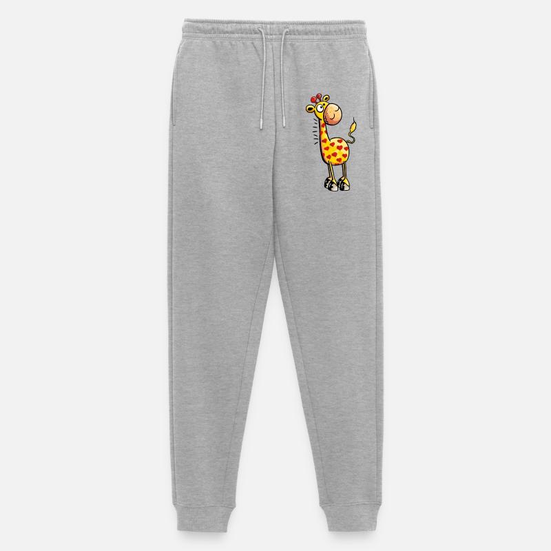 Kleinen Giraffe - Giraffen - Tier - Comic - Männer Premium Bio Jogginghose - Grau meliert