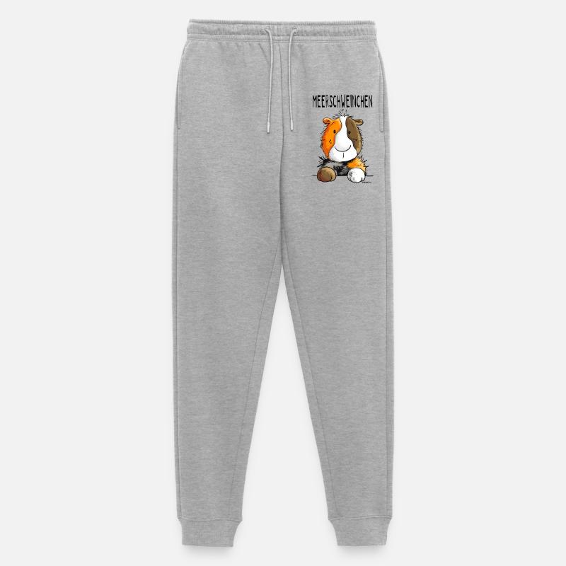 Meerschweinchen - Wutzchen - Comic - Tiere - Männer Premium Bio Jogginghose - Grau meliert