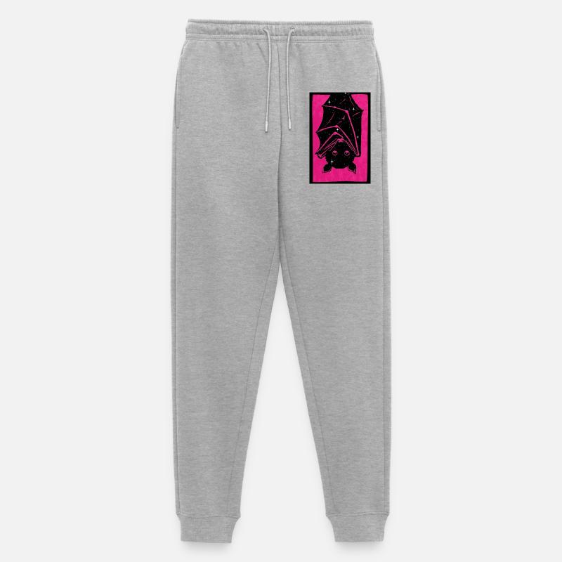 Spacebat Print - Männer Premium Bio Jogginghose - Grau meliert