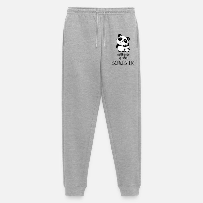 Weltbeste grosse Schwester - Männer Premium Bio Jogginghose - Grau meliert