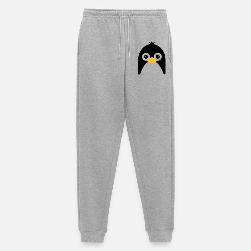 Nettes Pinguin-Gesicht - Männer Premium Bio Jogginghose - Grau meliert