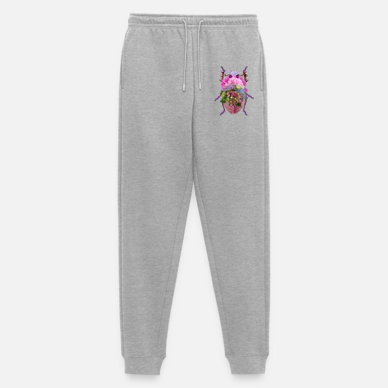 Bunter Blütenkäfer - Männer Premium Bio Jogginghose - Grau meliert