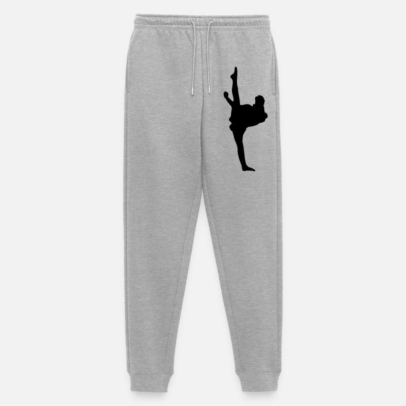 Karate oder Taekwondo High Kick - Männer Premium Bio Jogginghose - Grau meliert